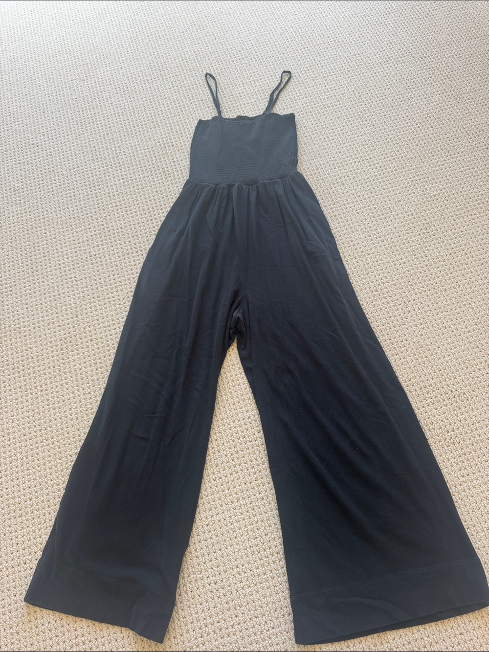 ATM Anthony Thomas Melillo Black Wide-Leg Spaghetti Strap Jumpsuit